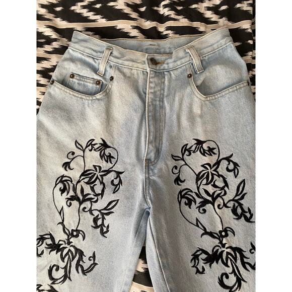 Vintage Embroidered D’Mode Classix Straight Leg High Rise Denim Jeans Size 11/12 - Picture 3 of 11